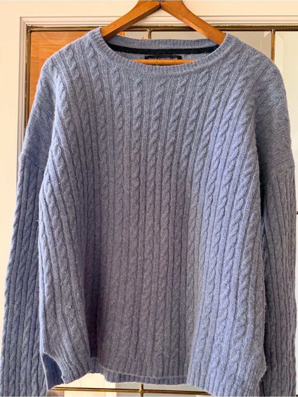 Women’s Paul Costelloe Cornflower Blue Cable-knit soft Wool Sweater of London